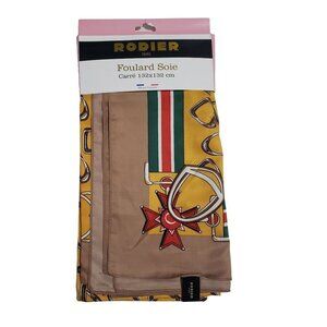 NWT Rodier Paris Foulard Soie Scarf 132x132cm